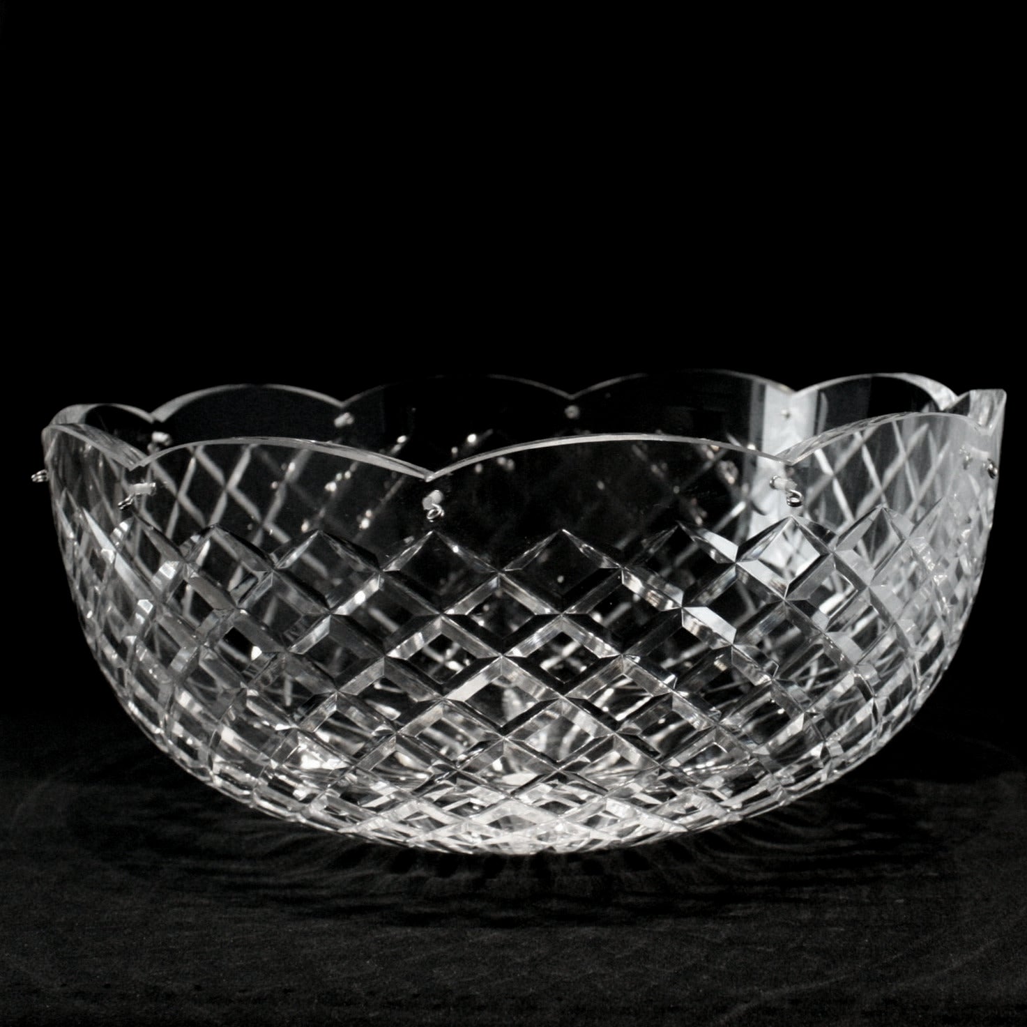 Vintage Bohemian Crystal Oval Basket outlet