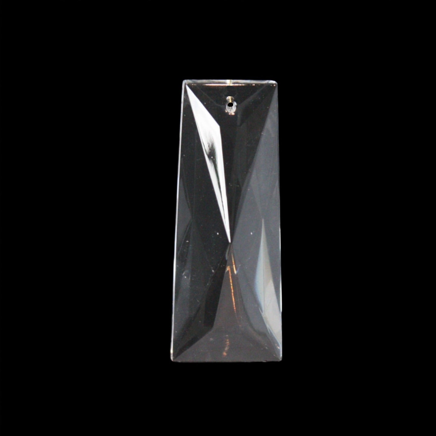 62mm Clear 1-Hole Coffin Stone w/ Leaf Hanger