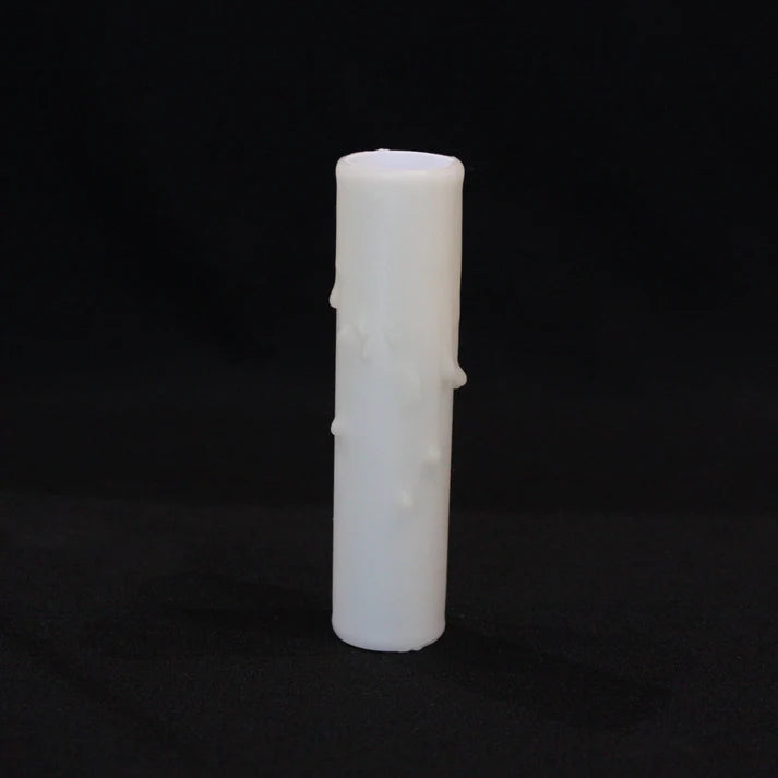 Ivory Beeswax Candle Cover w/ Drip, Medium Base