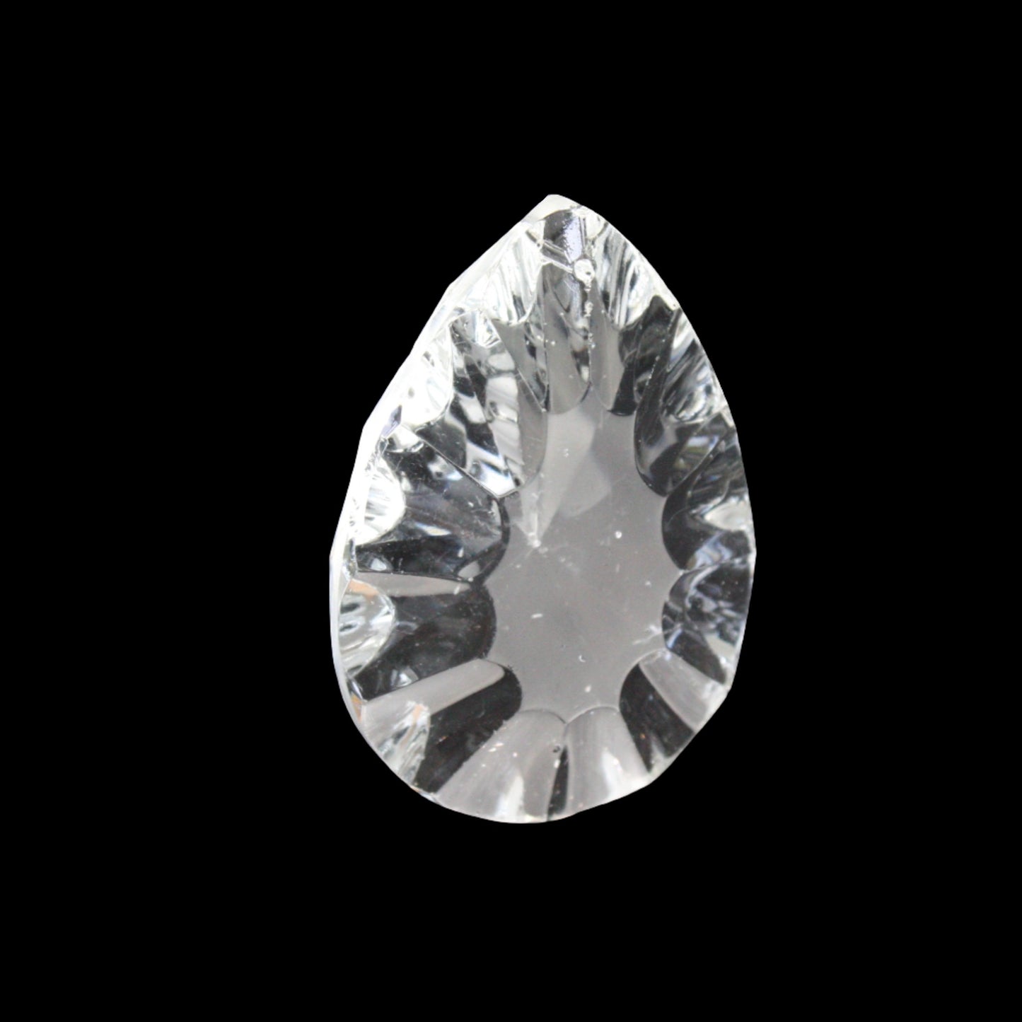 2-1/2" Crystal Ribbed Teardrop (Blemished)