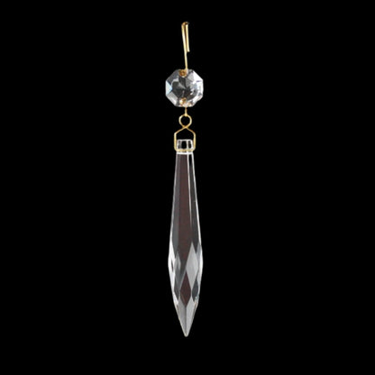 3" SYMPHONY Crystal U-Drop w/ Top Bead, Brass