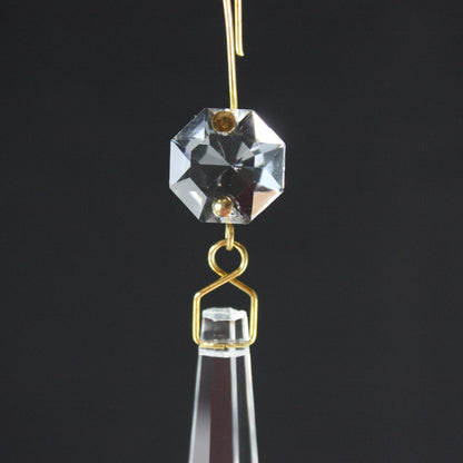 3" Symphony Crystal U-Drop w/ Top Bead, Brass