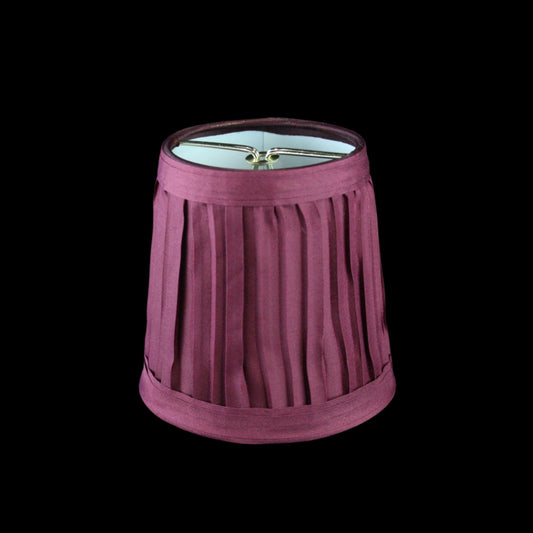 Burgundy Pleated Clip-On Chandelier Shade