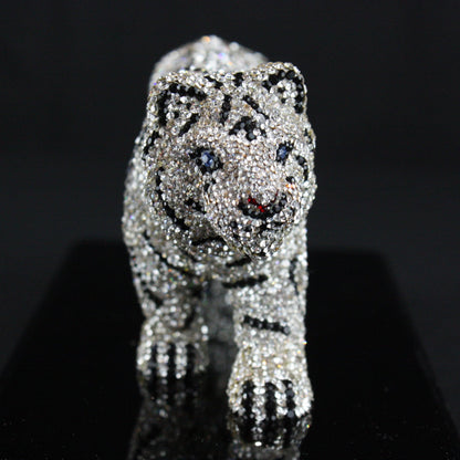 White Crystal Tiger Figurine by Asfour® Crystal