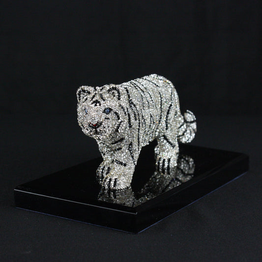 White Crystal Tiger Figurine by Asfour® Crystal