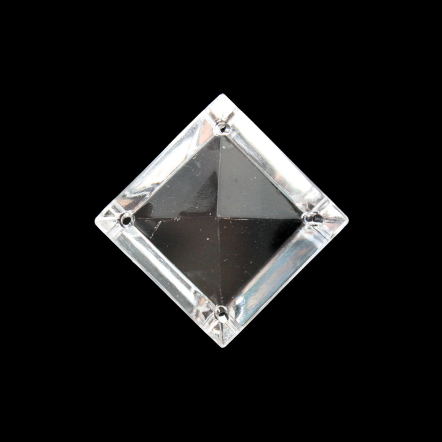 30mm 4-Hole Clear Half-Cut Square (Blemished)