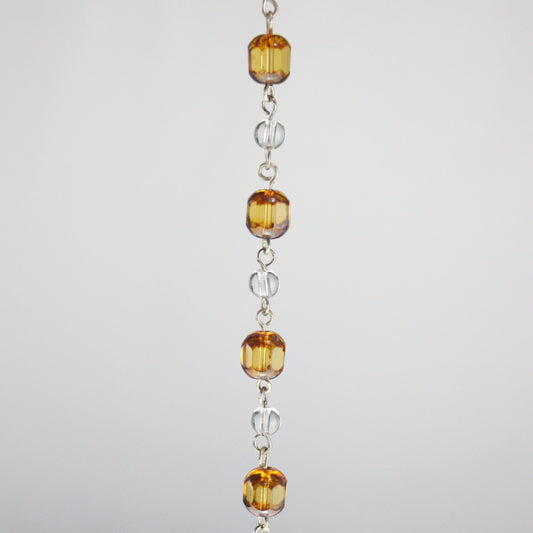 Amber/Clear Beaded Linkage Chain