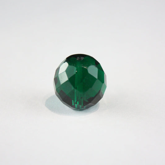 18mm Emerald Highly Faceted Round Bead