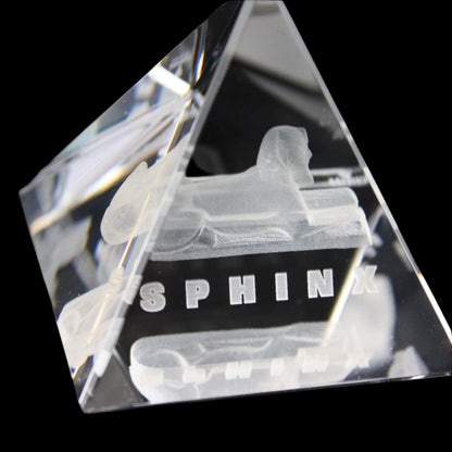 Crystal 3D Pyramid w/ Sphinx by Asfour® Crystal