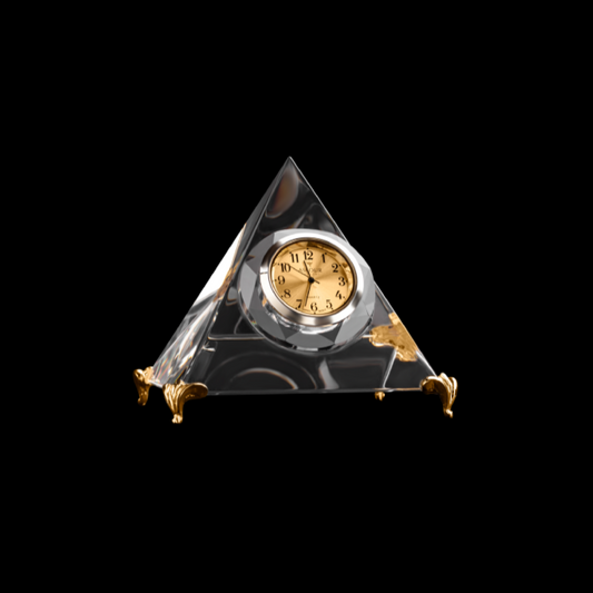 Crystal Pyramid w/ Clock by Asfour® Crystal