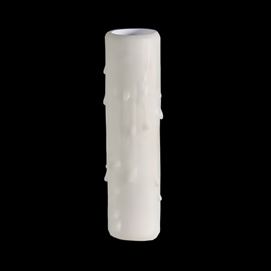 Ivory Resin Candle Cover w/ Drip, Candelabra Base