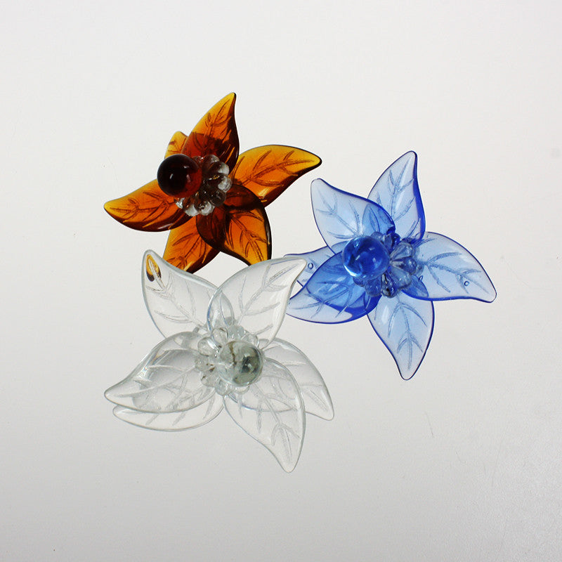 Sapphire Murano Flower w/ Leaves, Rosettes and Grape <br>(Blemished)